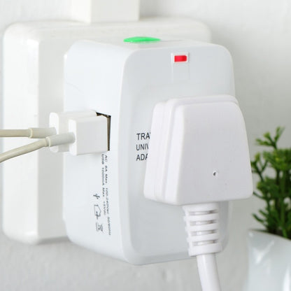 ตัวแปลงสากลสำหรับเดินทางอเนกประสงค์ 110-250V พร้อมอินเทอร์เฟซ USB คู่, ปลั๊ก EU / UK / US / AU