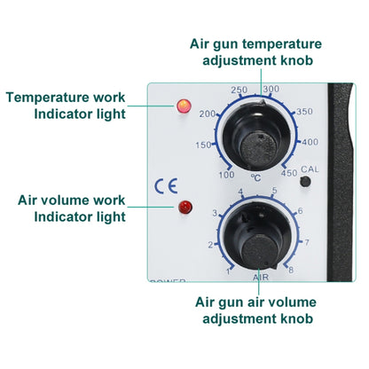 YIHUA 858 AC 220V อุณหภูมิปรับได้ & Air Flow Hot Air Gun, 858