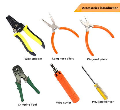 JAKEMY PS-P15 16 in 1 Professional LAN Network ชุด สายเคเบิล Crimper ลวด Stripper เครื่องตัดคีม ไขควง เครื่องมือ, 16 in 1