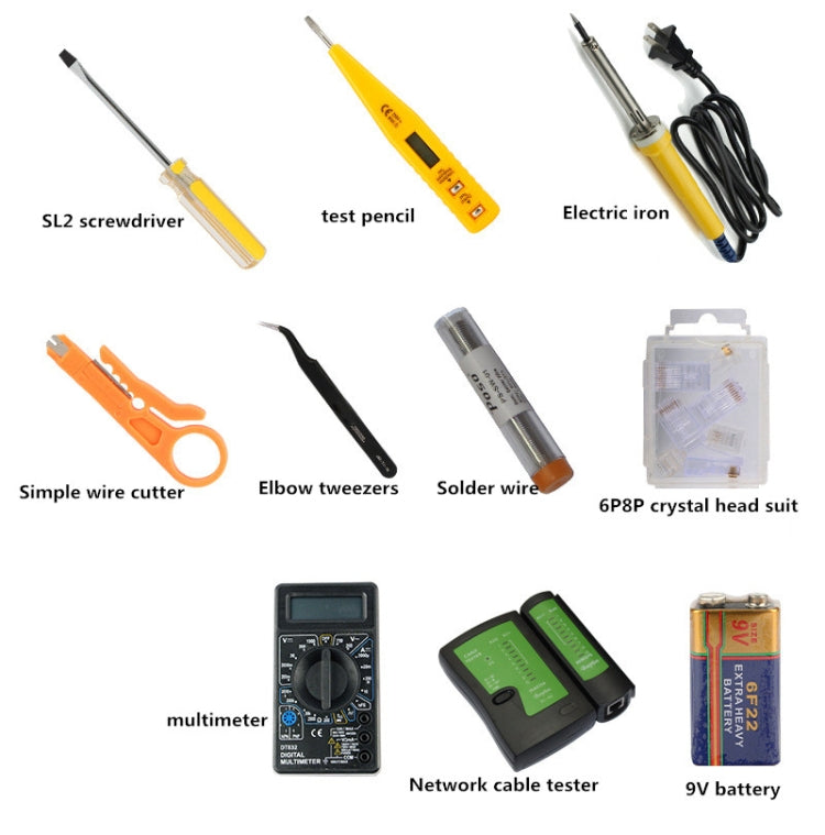 JAKEMY PS-P15 16 in 1 Professional LAN Network ชุด สายเคเบิล Crimper ลวด Stripper เครื่องตัดคีม ไขควง เครื่องมือ, 16 in 1