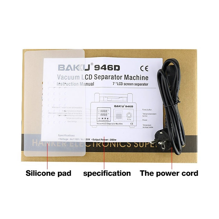 บากู BK-946D 200W เครื่องดูดฝุ่น LCD ระบบสัมผัสแผงแยกเครื่อง, AC 220V, BK-946D 200W 220V