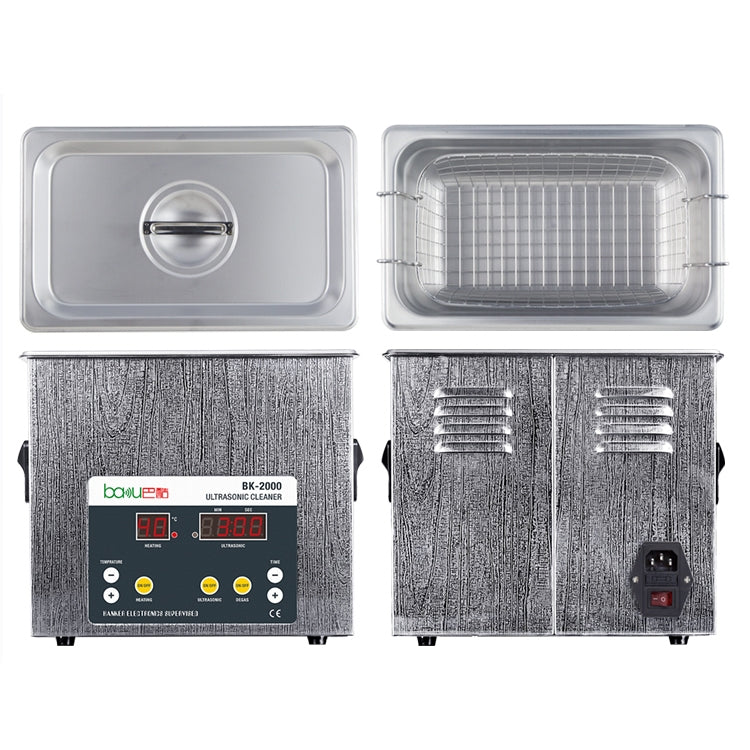 บากู BK-2000 120W 3.36L จอแสดงผล LCD เครื่องทำความร้อนอัลตราโซนิกพร้อมตะกร้า, AC 220V, ปลั๊ก EU, BK-2000 120W 3.36L 220V
