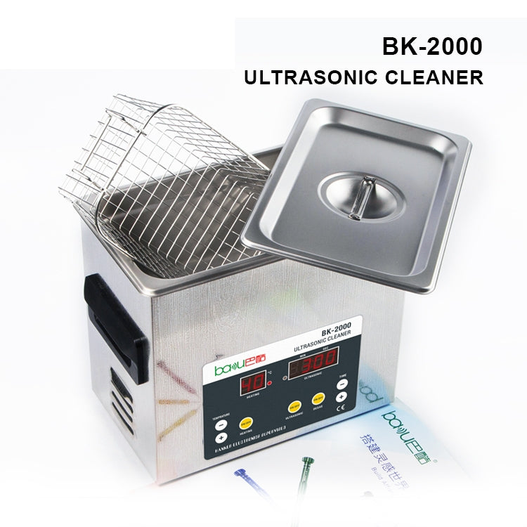บากู BK-2000 120W 3.36L จอแสดงผล LCD เครื่องทำความร้อนอัลตราโซนิกพร้อมตะกร้า, AC 220V, ปลั๊ก EU, BK-2000 120W 3.36L 220V