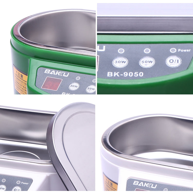 บากู BK-9050 30W / 50W จอแสดงผล LCD 0.6L ที่ปรับได้เครื่องทำความสะอาดอัลตราโซนิก, AC 110V, BK-9050 30W / 50W 0.6L 110V Green, BK-9050 30W / 50W 0.6L 110V White