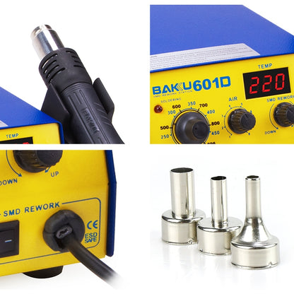 บากู BK-601D AC 220V LED แสดงผล 2 in 1 Hot Air Gun การประสาน สถานีบัดกรีเหล็ก, BK-601D AC 220V