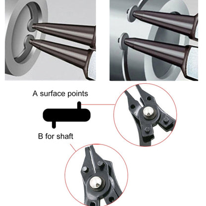 4 in 1 คีม 10-15 มม.แหวน Snap Circlip Plier รวมคลิปยึด 45-180 องศา, 4 in 1