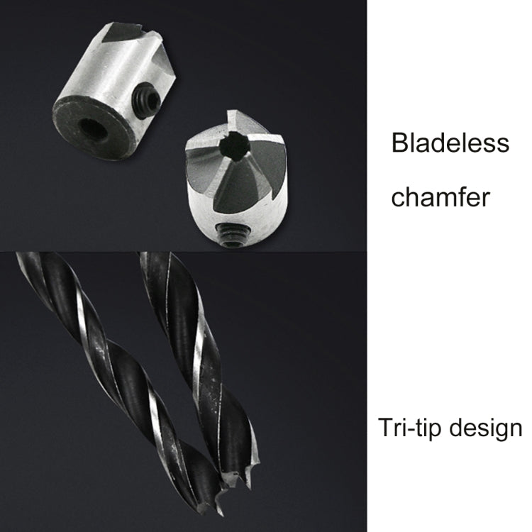 7 in 1 ไม้ Countersink Chamfer สามชี้ความเร็วสูงเหล็กเจาะชุด Bits,3-10 มม., 7 PCS/Set