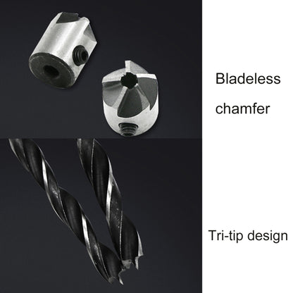 7 in 1 ไม้ Countersink Chamfer สามชี้ความเร็วสูงเหล็กเจาะชุด Bits,3-10 มม., 7 PCS/Set