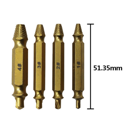 4 in 1 Screw Extractor เจาะ Bits เครื่องมือ Broken Bolt Remover (1 #, 2 #, 3 #, 4 #) พร้อมกล่องพลาสติก, Gold s2, Gold 4341, 4341, s2