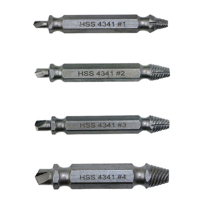 4 in 1 Screw Extractor เจาะ Bits เครื่องมือ Broken Bolt Remover (1 #, 2 #, 3 #, 4 #) พร้อมกล่องพลาสติก, Gold s2, Gold 4341, 4341, s2