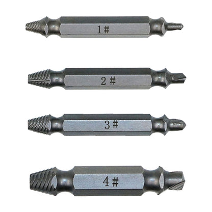 4 in 1 Screw Extractor เจาะ Bits เครื่องมือ Broken Bolt Remover (1 #, 2 #, 3 #, 4 #) พร้อมกล่องพลาสติก, Gold s2, Gold 4341, 4341, s2