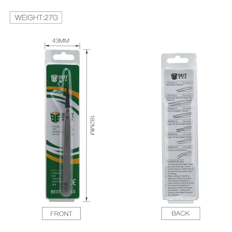 แหนบหัวตรง BST-00 ที่ดีที่สุดสำหรับซ่อมโทรศัพท์มือถือ / คอมพิวเตอร์, BST-00
