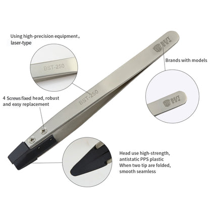 BEST BST-250 สแตนเลสสตีล Snti Static Tweezer, BST-250