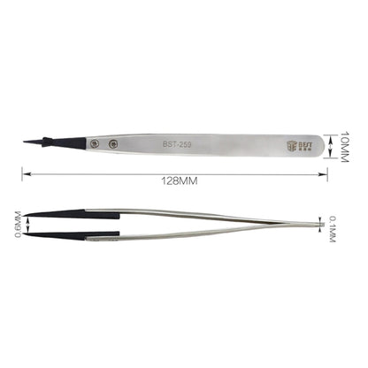 BEST BST-259 สแตนเลสสตีล Snti Static Tweezer, BST-259