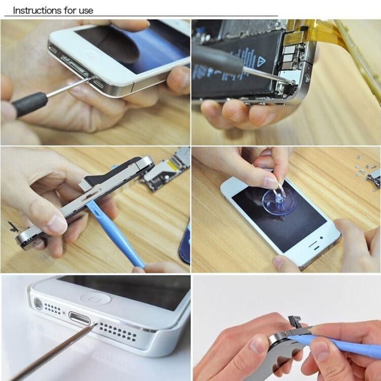 ชุดเครื่องมือเปิดซ่อมไขควงมืออาชีพ 9 ใน 1 สำหรับ iPhone 6 และ 6s / iPhone 5 และ 5S, 8026
