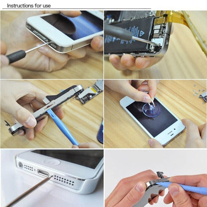 ชุดเครื่องมือเปิดซ่อมไขควงมืออาชีพ 9 ใน 1 สำหรับ iPhone 6 และ 6s / iPhone 5 และ 5S, 8026