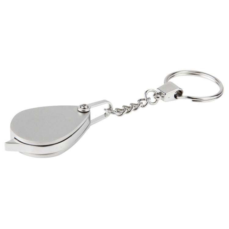 แบบพกพาพับ Loupe เครื่องประดับโลหะโบราณแว่นขยายแว่นขยายเลนส์พวงกุญแจ