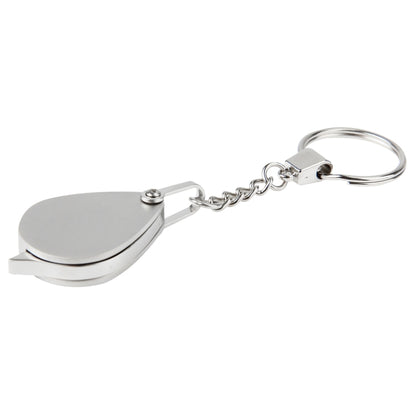 แบบพกพาพับ Loupe เครื่องประดับโลหะโบราณแว่นขยายแว่นขยายเลนส์พวงกุญแจ