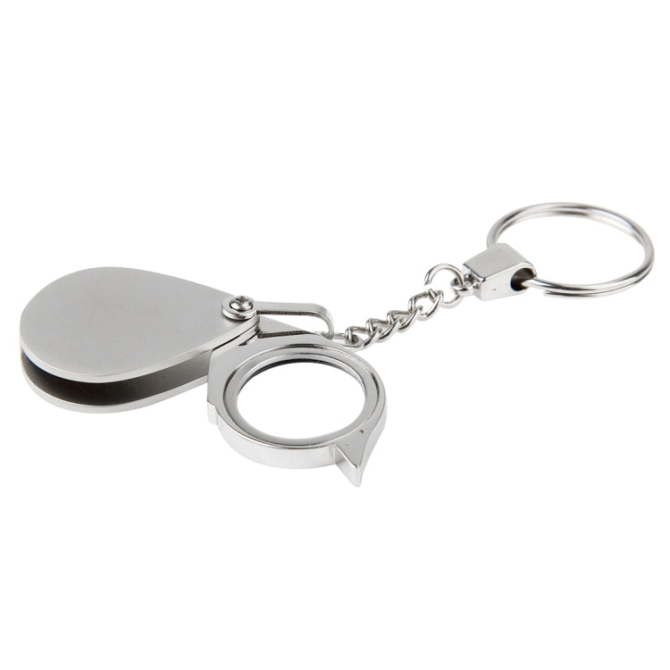 แบบพกพาพับ Loupe เครื่องประดับโลหะโบราณแว่นขยายแว่นขยายเลนส์พวงกุญแจ