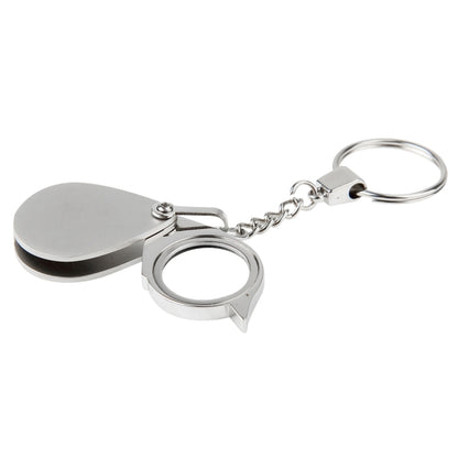 แบบพกพาพับ Loupe เครื่องประดับโลหะโบราณแว่นขยายแว่นขยายเลนส์พวงกุญแจ