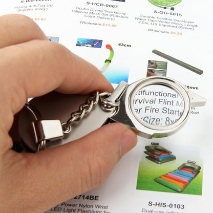 แบบพกพาพับ Loupe เครื่องประดับโลหะโบราณแว่นขยายแว่นขยายเลนส์พวงกุญแจ