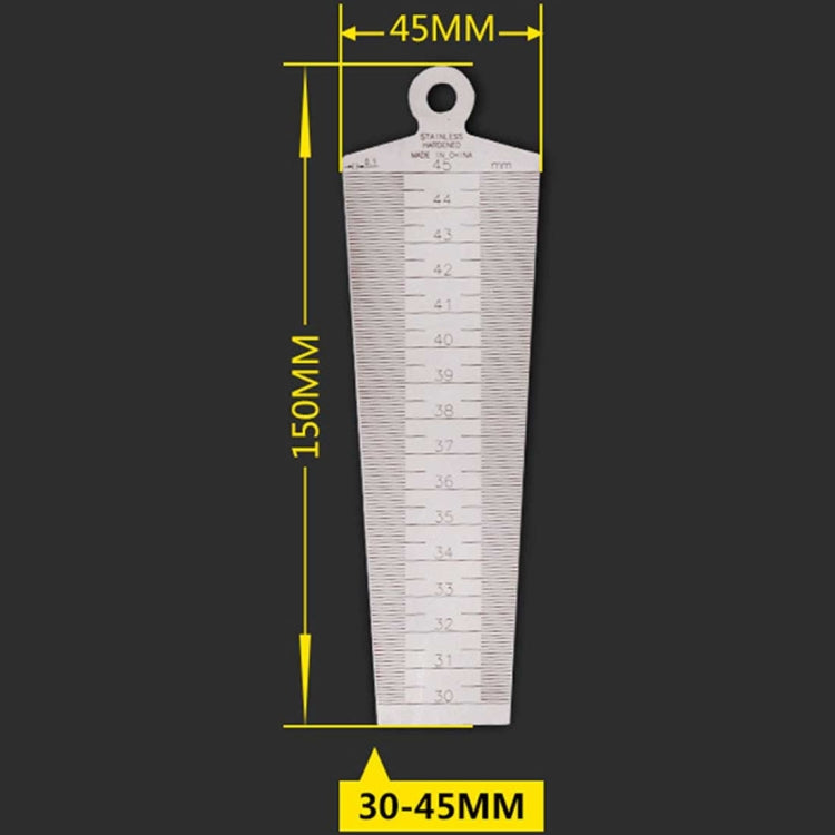 Wedge Feeler Gap 30-45 มม. ไม้บรรทัดสแตนเลสตรวจสอบ Taper Gauge เมตริกเครื่องมือวัด, Gap 30-45mm Metric