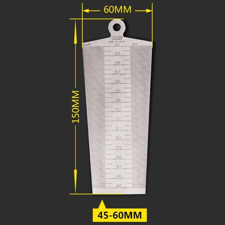 Wedge Feeler Gap 45-60 มม. ไม้บรรทัดสแตนเลสตรวจสอบ Taper Gauge เมตริกเครื่องมือวัด, 45-60mm Metric