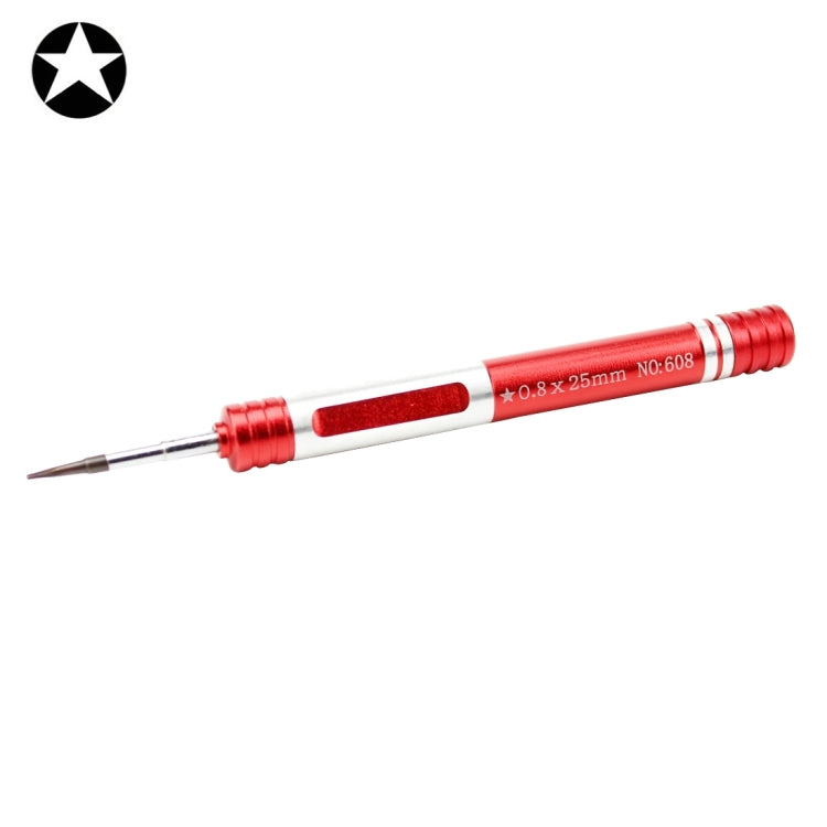 608-0.8 Pentalobe 0.8 ไขควงสำหรับสกรูพอร์ตชาร์จ iPhone, 0.8 Pentalobe (Red)