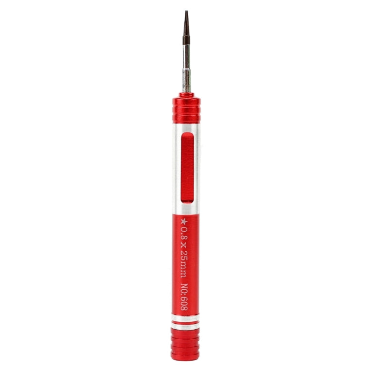 608-0.8 Pentalobe 0.8 ไขควงสำหรับสกรูพอร์ตชาร์จ iPhone, 0.8 Pentalobe (Red)