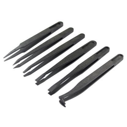 JF-S6in1 แหนบปลายตรงและโค้งคาร์บอนไฟเบอร์ป้องกันไฟฟ้าสถิตย์ 6 in 1, JF-S 6 in 1