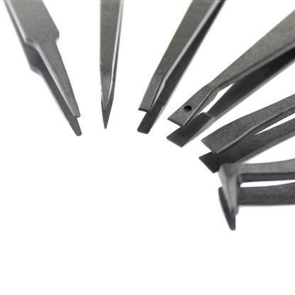 JF-S6in1 แหนบปลายตรงและโค้งคาร์บอนไฟเบอร์ป้องกันไฟฟ้าสถิตย์ 6 in 1, JF-S 6 in 1