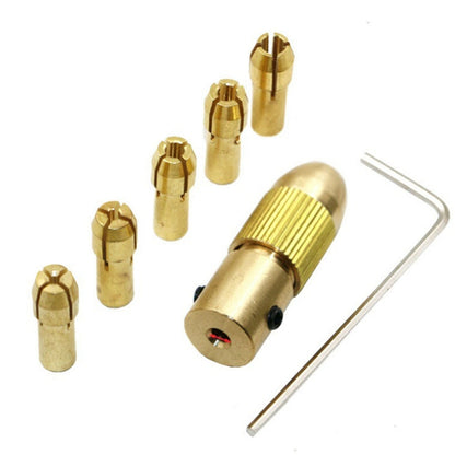7 ชิ้น/เซ็ตทองเหลือง 0.5-3 มม.ไฟฟ้าขนาดเล็กเจาะ Bit Collet Micro Twist 3.17 มม.เจาะชุด Chuck พร้อมประแจ, 3.17mm