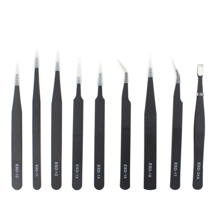 JIAFA JF-8118 ชุดแหนบป้องกันไฟฟ้าสถิตย์ Precision 9 in 1 พร้อมกระเป๋า, JF-8118