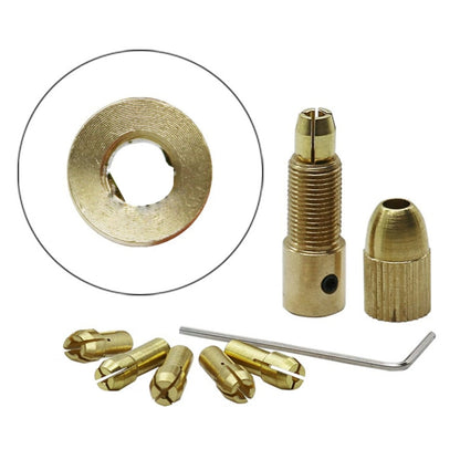 7 ชิ้น/เซ็ตทองเหลือง 0.5-3 มม.ไฟฟ้าขนาดเล็กเจาะ Bit Collet Micro Twist 4.05 มม.เจาะชุด Chuck พร้อมประแจ, 4.05mm