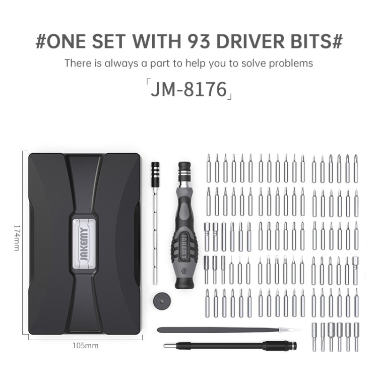 JAKEMY JM-8176 106 in 1 นาฬิกาโทรศัพท์มือถือถอดและซ่อมชุดเครื่องมือ, JM-8176