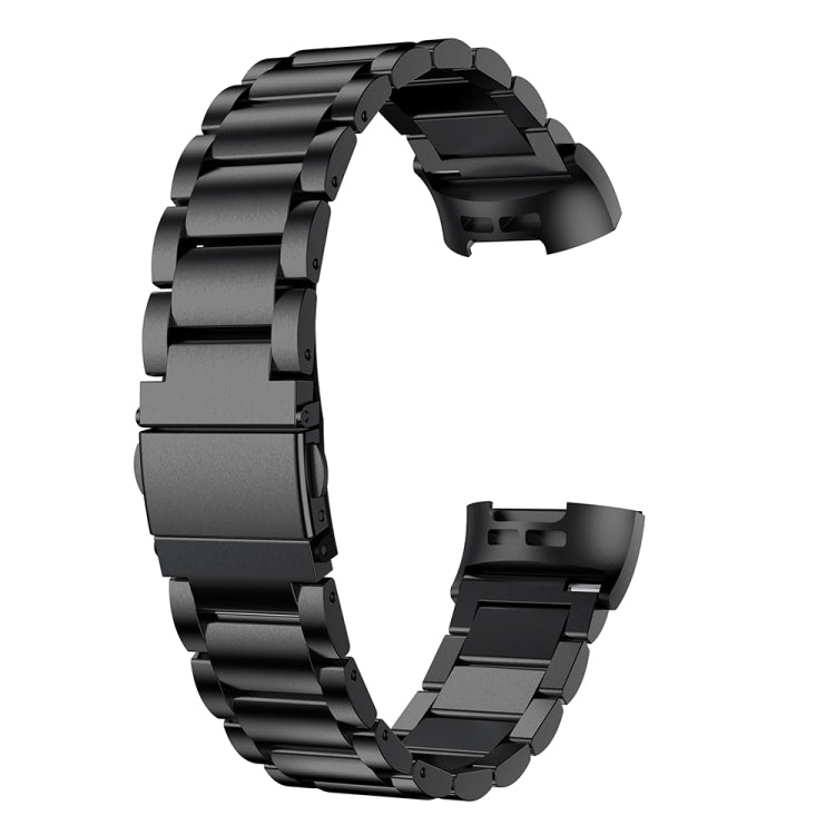 สายนาฬิกาสแตนเลสแบบแข็งสามเม็ดหนังสติ๊กหัวเข็มขัดสำหรับ Fitbit Charge 4, Three Beads for Fitbit Charge 4