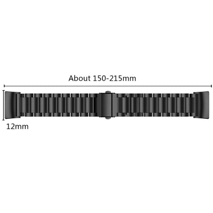 สายนาฬิกาสแตนเลสแบบแข็งสามเม็ดหนังสติ๊กหัวเข็มขัดสำหรับ Fitbit Charge 4, Three Beads for Fitbit Charge 4