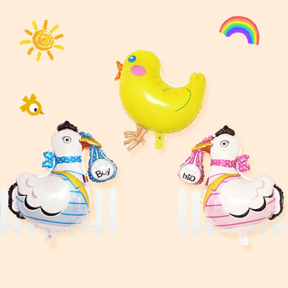 การ์ตูนไก่ลายอีสเตอร์ปาร์ตี้วันหยุดลูกโป่งเครื่องประดับสัตว์, การจัดส่งสีแบบสุ่ม, Cartoon Chicken Pattern Balloons