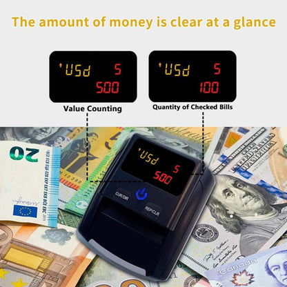 AL-130 เครื่องตรวจจับเงินแบบพกพาขนาดเล็กสำหรับ USD Euro ข้อมูลจำเพาะ: ปลั๊ก EU, EU Plug