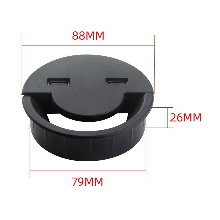80 มม.เดสก์ท็อป Outlet สาย USB ลวดฝาครอบรอบ Winder Holder, 80mm