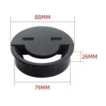 80 มม.เดสก์ท็อป Outlet สาย USB ลวดฝาครอบรอบ Winder Holder, 80mm