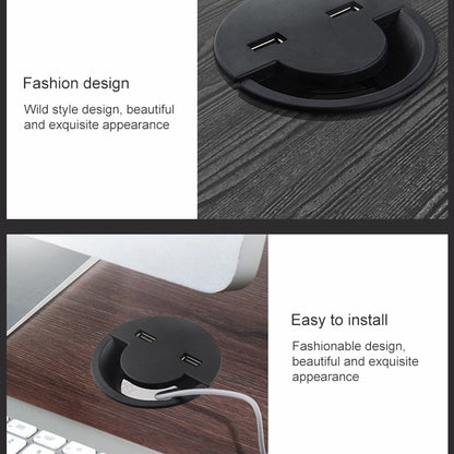 80 มม.เดสก์ท็อป Outlet สาย USB ลวดฝาครอบรอบ Winder Holder, 80mm