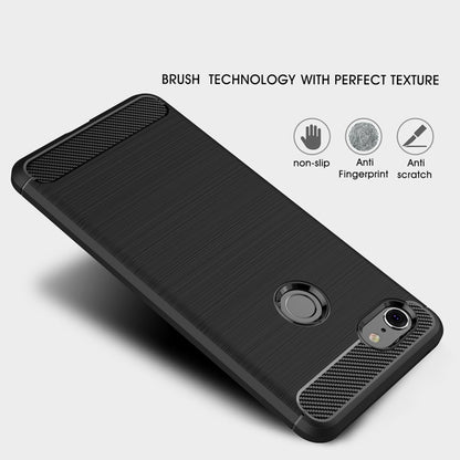 เคส TPU กันกระแทกคาร์บอนไฟเบอร์เนื้อขัดเงาสำหรับ Google Pixel 3 XL, For Google Pixel 3 XL