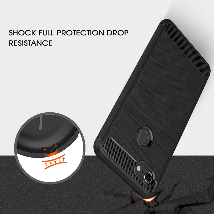 เคส TPU กันกระแทกคาร์บอนไฟเบอร์เนื้อขัดเงาสำหรับ Google Pixel 3 XL, For Google Pixel 3 XL