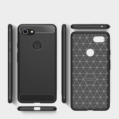 เคส TPU กันกระแทกคาร์บอนไฟเบอร์เนื้อขัดเงาสำหรับ Google Pixel 3 XL, For Google Pixel 3 XL