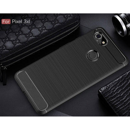 เคส TPU กันกระแทกคาร์บอนไฟเบอร์เนื้อขัดเงาสำหรับ Google Pixel 3 XL, For Google Pixel 3 XL