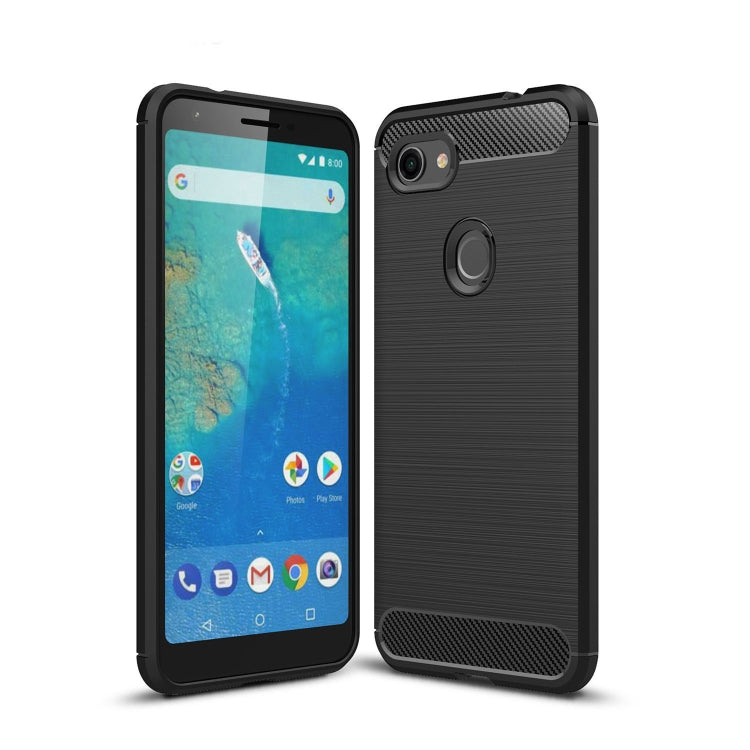 เคส TPU กันกระแทกคาร์บอนไฟเบอร์เนื้อแปรงสำหรับ Google Pixel 3XL Lite, For Google Pixel 3XL Lite