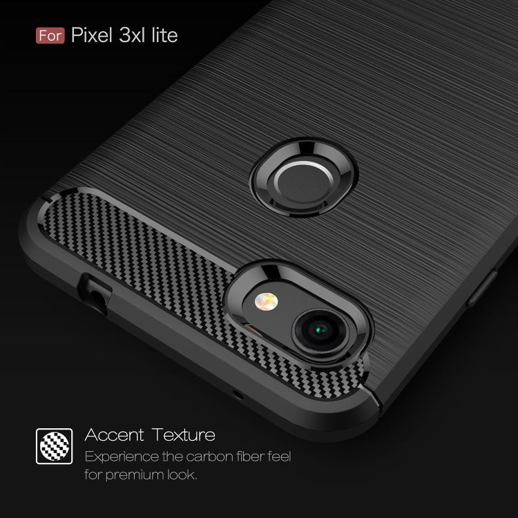 เคส TPU กันกระแทกคาร์บอนไฟเบอร์เนื้อแปรงสำหรับ Google Pixel 3XL Lite, For Google Pixel 3XL Lite
