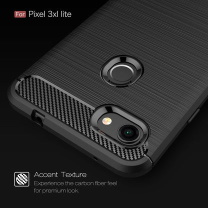 เคส TPU กันกระแทกคาร์บอนไฟเบอร์เนื้อแปรงสำหรับ Google Pixel 3XL Lite, For Google Pixel 3XL Lite