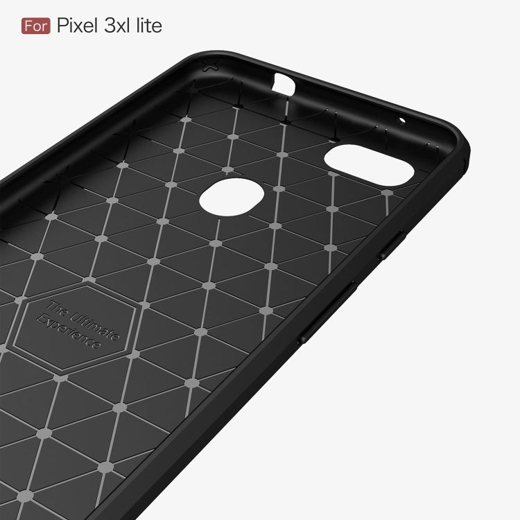 เคส TPU กันกระแทกคาร์บอนไฟเบอร์เนื้อแปรงสำหรับ Google Pixel 3XL Lite, For Google Pixel 3XL Lite